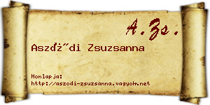 Aszódi Zsuzsanna névjegykártya