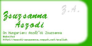 zsuzsanna aszodi business card